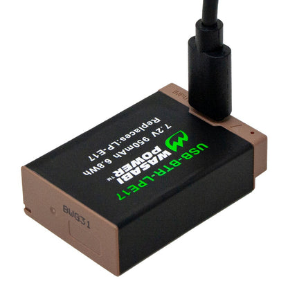 Wasabi Power Canon LP-E17 LPE17 Battery with USB Type C Fast Direct Charging for Canon 77D, M3, M5, M6, M6 Mark II, R10, R100, R50, R8, RP, 200D, 750D, 760D, 800D, and 850D Digital Camera