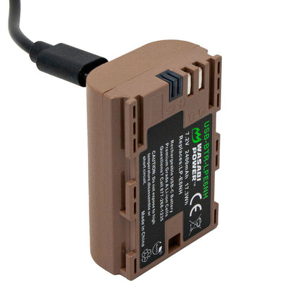 [CLEARANCE] Wasabi Power Canon LP-E6NH LPE6NH Battery with USB Type C Fast Direct Charging for Canon 5D Mark III Mark II, 5DS, 5DS R, 6D, 7D, 7D Mark II, 60D, 60Da, 70D, 80D, 90D, XC10, XC15 Digital Camera