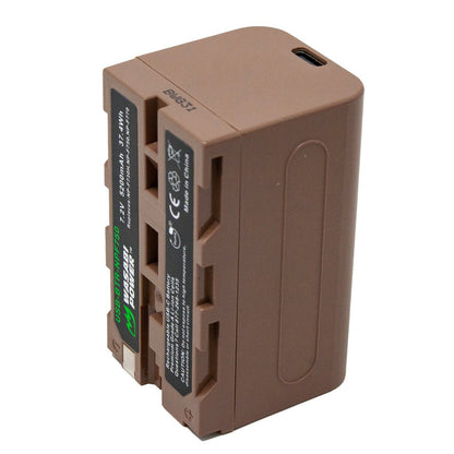 [CLEARANCE] Wasabi Power NP-F750 Type 7.2V 5200mAh Lithium-Ion Battery with Power Indicator, Direct USB Type-C Charging Port for Select Sony HandyCam Camcorder Video Camera | USB-BTR-NPF750
