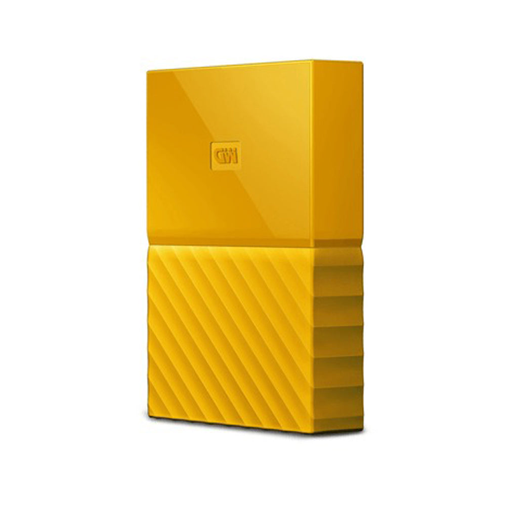 Western Digital WD My Passport 4TB USB 3.0 2.5" Portable External Hard Drive with 256-bit AES Encrypted Password Protection and Security Software - Yellow | BYFT0040BYL