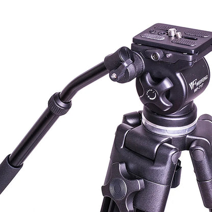 [CLEARANCE] WEIFENG WT-717 Professiol Video Tripod with 55mm Bowl Fluid Head 360° Pan / -65° to 90° Tilt, Quick Release Plate, 1/4" & 3/8" Attancement Threads, 180cm Max. Height, 6kg Max. Load Capacity for DSLR, SLR, Mirrorless, Cinema Camera