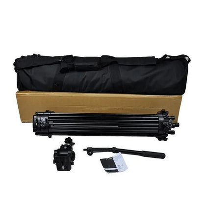 [CLEARANCE] WEIFENG WT-717 Professiol Video Tripod with 55mm Bowl Fluid Head 360° Pan / -65° to 90° Tilt, Quick Release Plate, 1/4" & 3/8" Attancement Threads, 180cm Max. Height, 6kg Max. Load Capacity for DSLR, SLR, Mirrorless, Cinema Camera