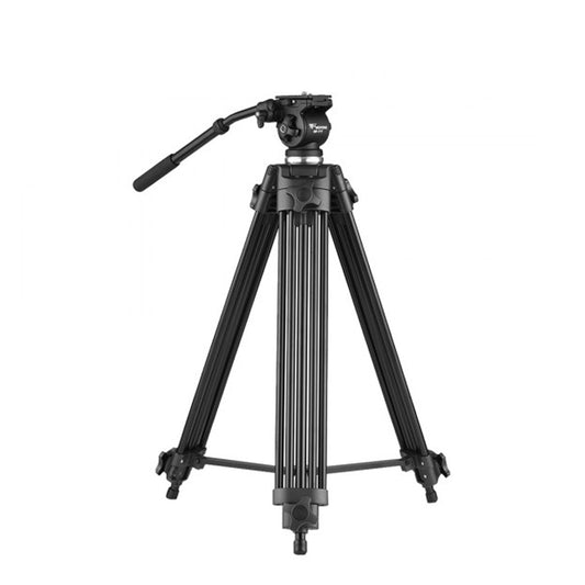 WEIFENG WT-717 Professional Video Tripod with 55mm Bowl Fluid Head 360° Pan / -65° to 90° Tilt, Quick Release Plate, 1/4" & 3/8" Attancement Threads, 180cm Max. Height, 6kg Max. Load Capacity for DSLR, SLR, Mirrorless, Cinema Camera