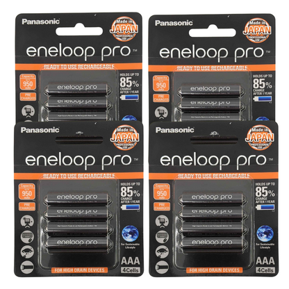 Panasonic Eneloop Pro BK-4HCCE-4BT Rechargeable Battery AAA Pack of 4 (Black) x4