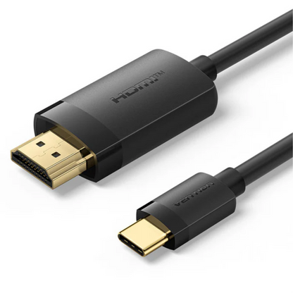 Vention USB-C to HDMI-A 4K HD Cable Black 4K/60Hz For Laptop, TV, Tablet, Phone, Monitor, Projector
