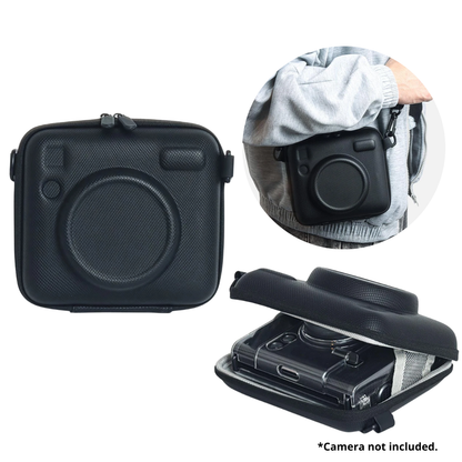 Pikxi EVA Hard Case Protective Sling Bag for Instax Wide EVO / SQ Square Series Hybrid Instant Digital Film Cameras | Black