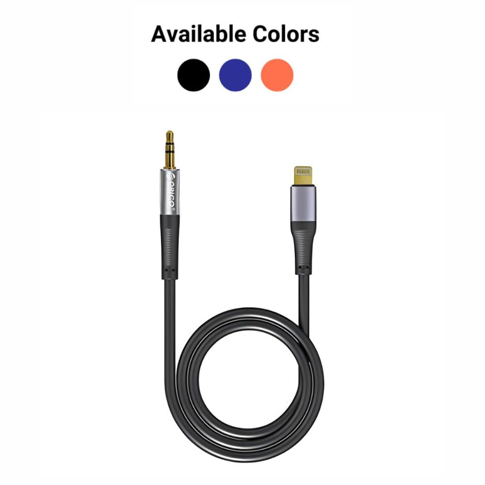 ORICO 0.5 Meter & 1 Meter 3.5mm Audio Cable Adapter to Lightning Male to Male Gold Plated with Silicon Outer Cover for Earphones and Headphones to iPhones, iPads and MacBook | AXL