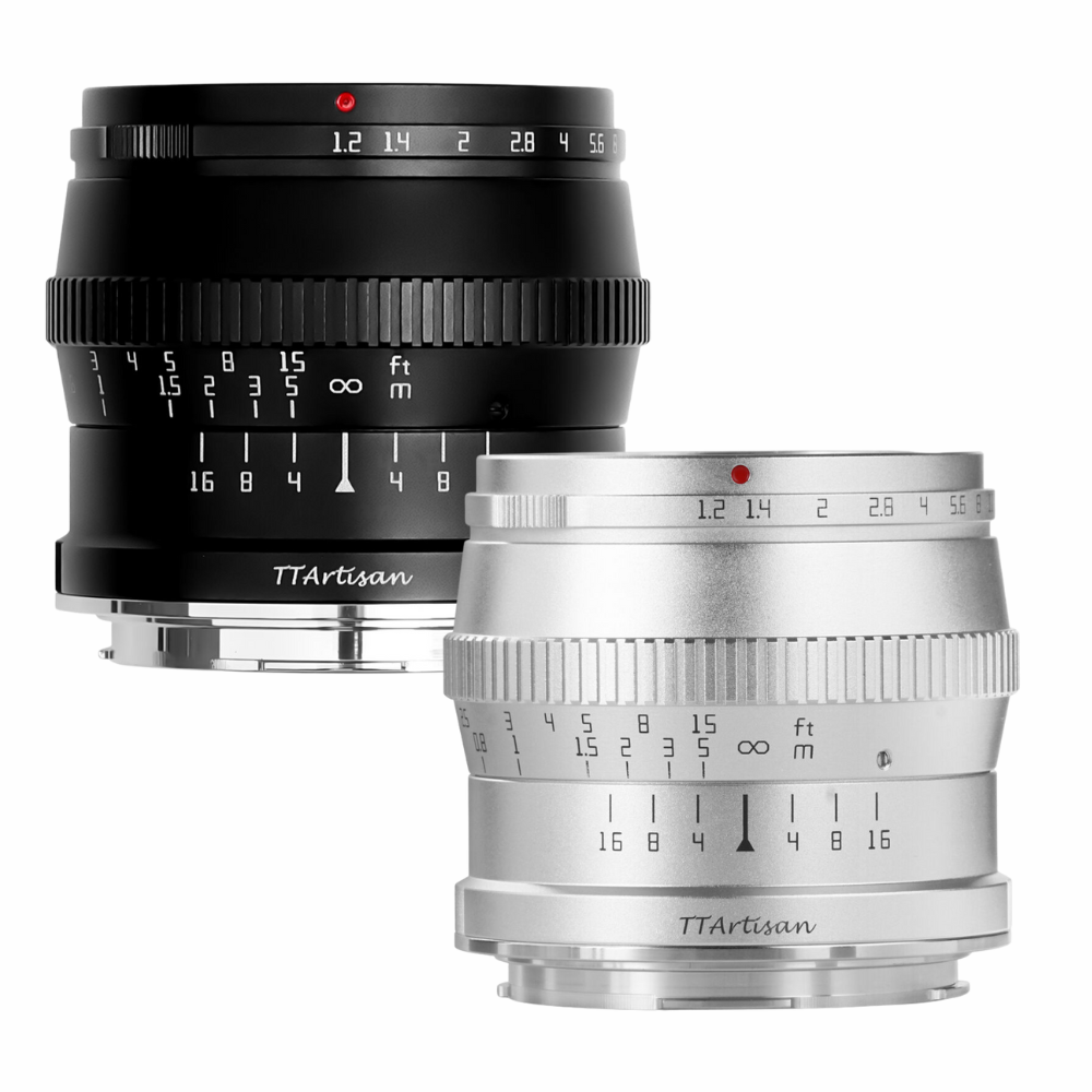 TTArtisan 50mm F/1.2 APS-C Format Leica L Mount Portrait Prime Lens Large Aperture Sonr Optical Design Full Metal Body, MF Manual Focus, 19.2" Focus Distance, Clicked Aperture Ring for Smooth Bokeh & Low Light Photography | Black, Silver