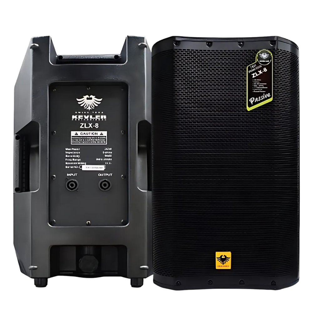 KEVLER ZLX-8 8 250W 2-Way Bass Reflex Full Range Passive Loud Speaker (PAIR) with Multiple Handles, Bottom Pole Mount, Multi Angle Enclosure and Easy Daisy-Chain Loop Connection