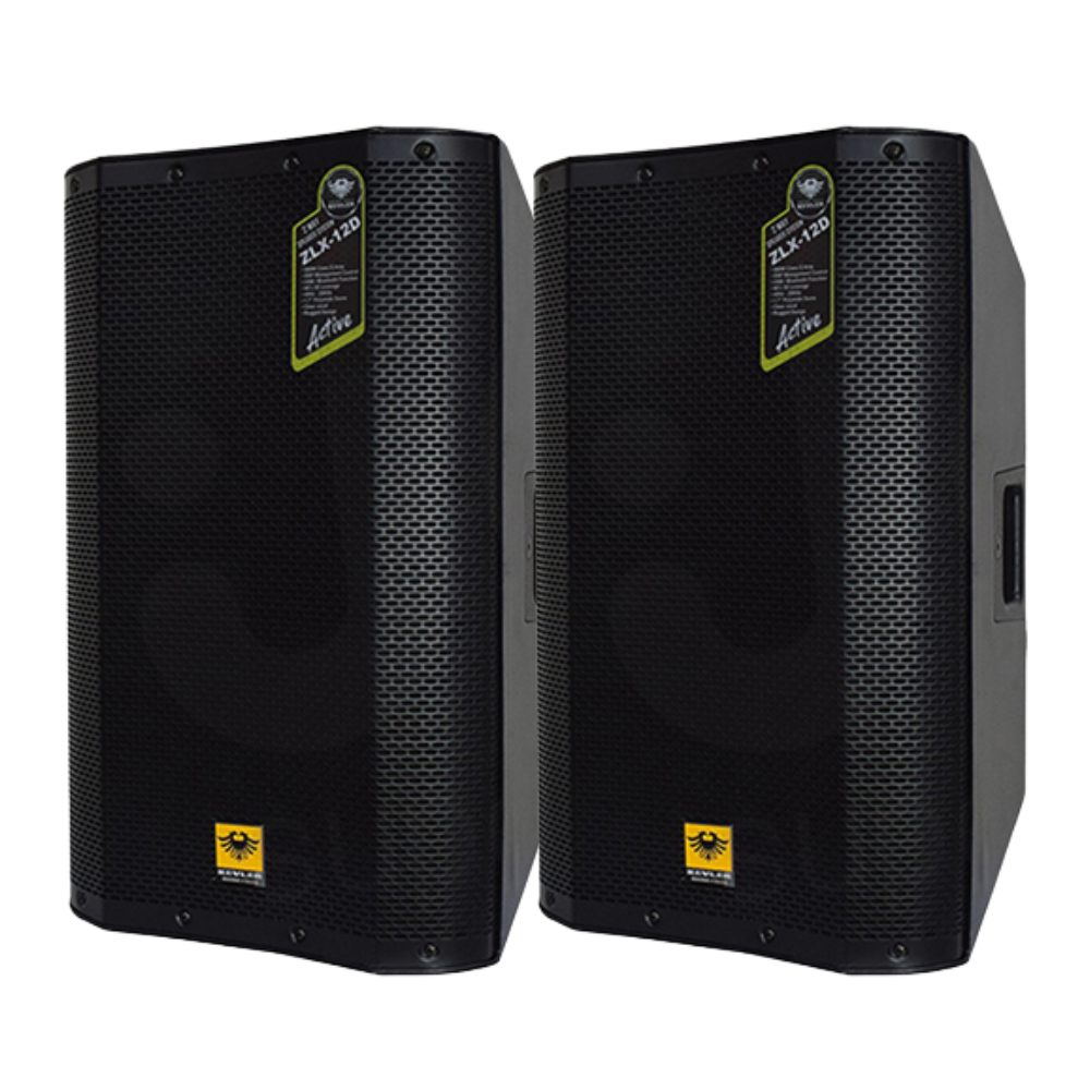 KEVLER ZLX-12D 12 700W 2-Way Full Range Active Loud Speaker (PAIR) with LCD Display and Class D Amplifier, Built-In USB Port and Bluetooth Function, Mic Line, RCA and XLR I/O and DSP Preset Modes
