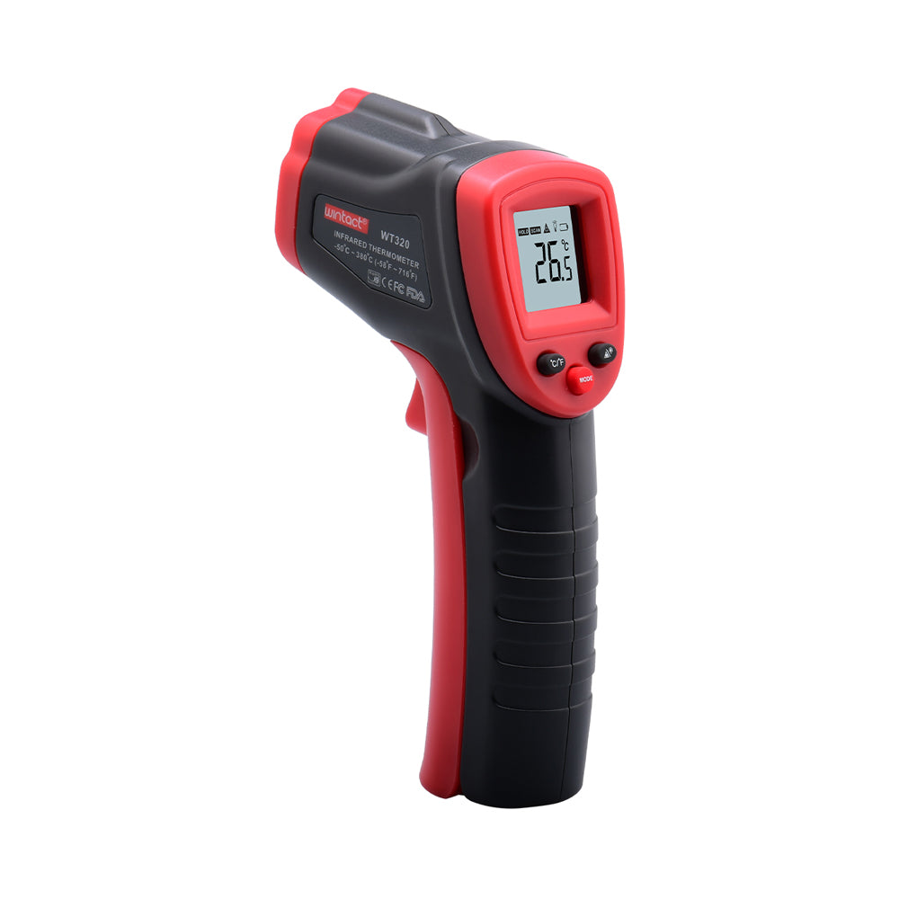 Wintact By Benetech WT320 Non-Contact Infrared Thermometer Digital Thermal Scanner (-50°C - 380°C) with Triple-A (AAA) Battery Included for Hot Hazardous Objects, Body & Forehead Temperature Check