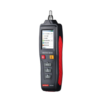 Wintact by Benetech WT63B Digital Vibration Meter (Battery Included) with 1KHz ~ 15KHz (HI) / 20KHz ~ 1KHz (LO) Frequency Acceleration, Data Logging, Colored LCD Display, Flashlight