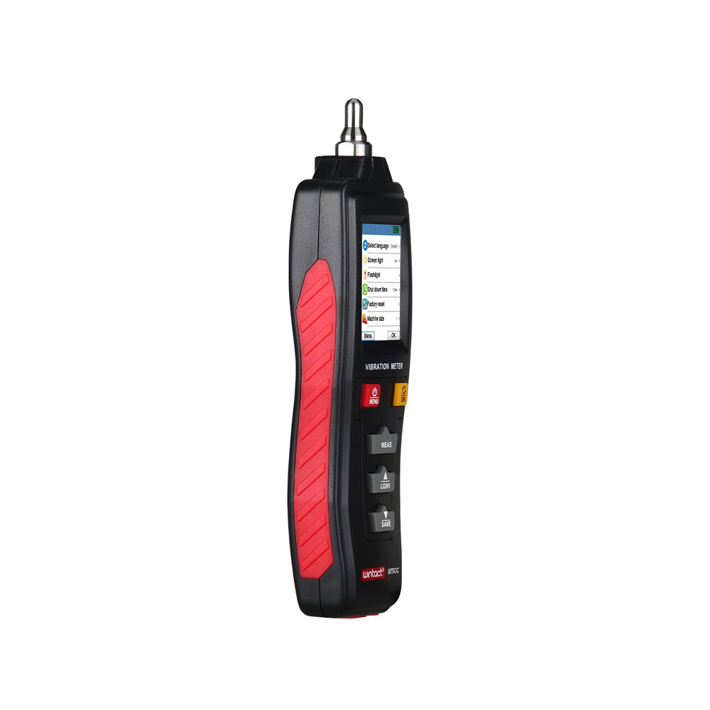 Wintact by Benetech WT63C Digital Vibration Meter (Battery Included) with 1KHz ~ 4KHz (HI) / 10KHz ~ 1KHz (LO) Frequency Acceleration, Data Logging, Colored LCD Display, Flashlight