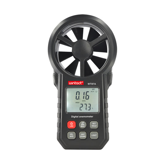 Wintact by Benetech WT87A Digital Impeller Anemometer Wind Temperature Humidity Meter for Atmospheric Effects Observation