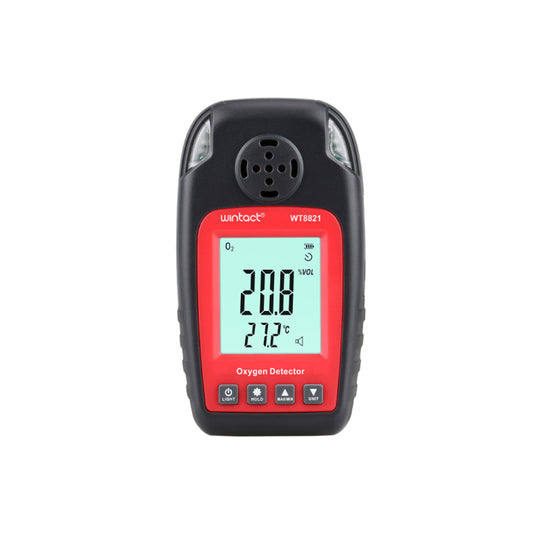 Wintact WT8821 Oxygen Gas Detector with Monochromatic LCD Display, Built-In Alarm Lights and Buzzer
