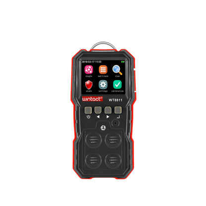 Wintact WT8811 Digital Compound Gas Monitor Meter for Carbon Monoxide, Hydrogen Sulfide, Oxygen, and Combustible Flammable Gas with Detachable Funnel Plate, Acrylic Siphon Tube, Colored LCD Monitor, and Micro USB Charger / Data Cable | JG Supe