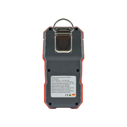 Wintact WT8812 Digital Compound Gas Monitor Meter for Carbon Monoxide, Hydrogen Sulfide, Oxygen, and Combustible Flammable Gas with Detachable Funnel Plate, Acrylic Siphon Tube, Monochromatic LCD Monitor, and Micro USB Charger / Data Cable