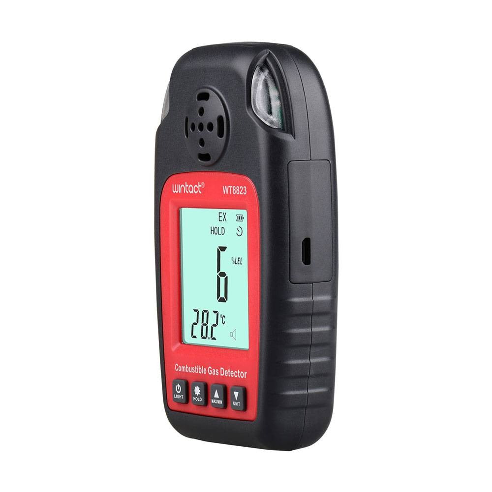 Wintact WT8823 Combustible Gas Alarm Detector with Digital LCD Display, Gas Leak Detector and Monitor Gas Analyzer