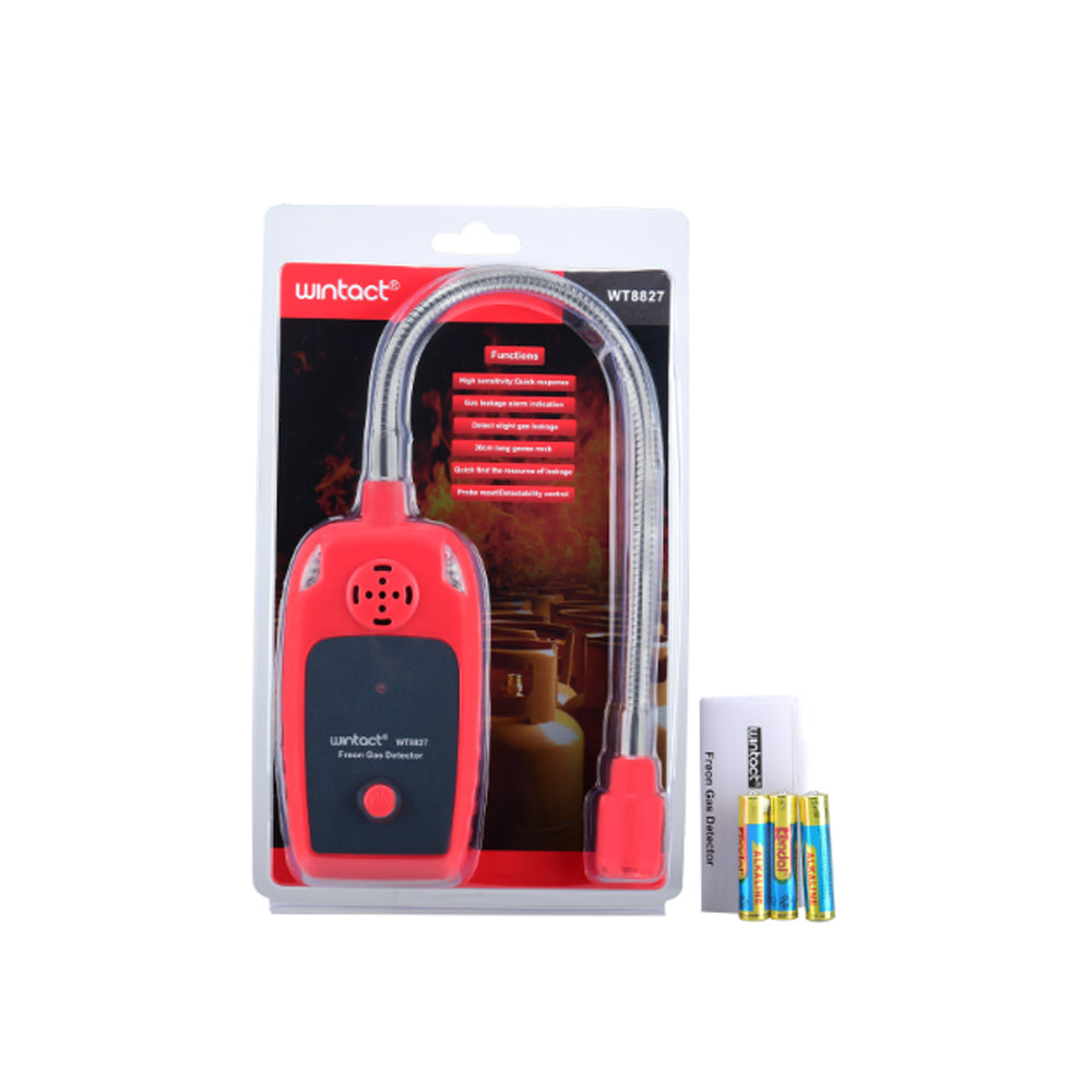 Wintact WT8827 Freon Gas Detector with Built-In Alarm Lights and Buzzer, Bendable 30cm Extended Gooseneck