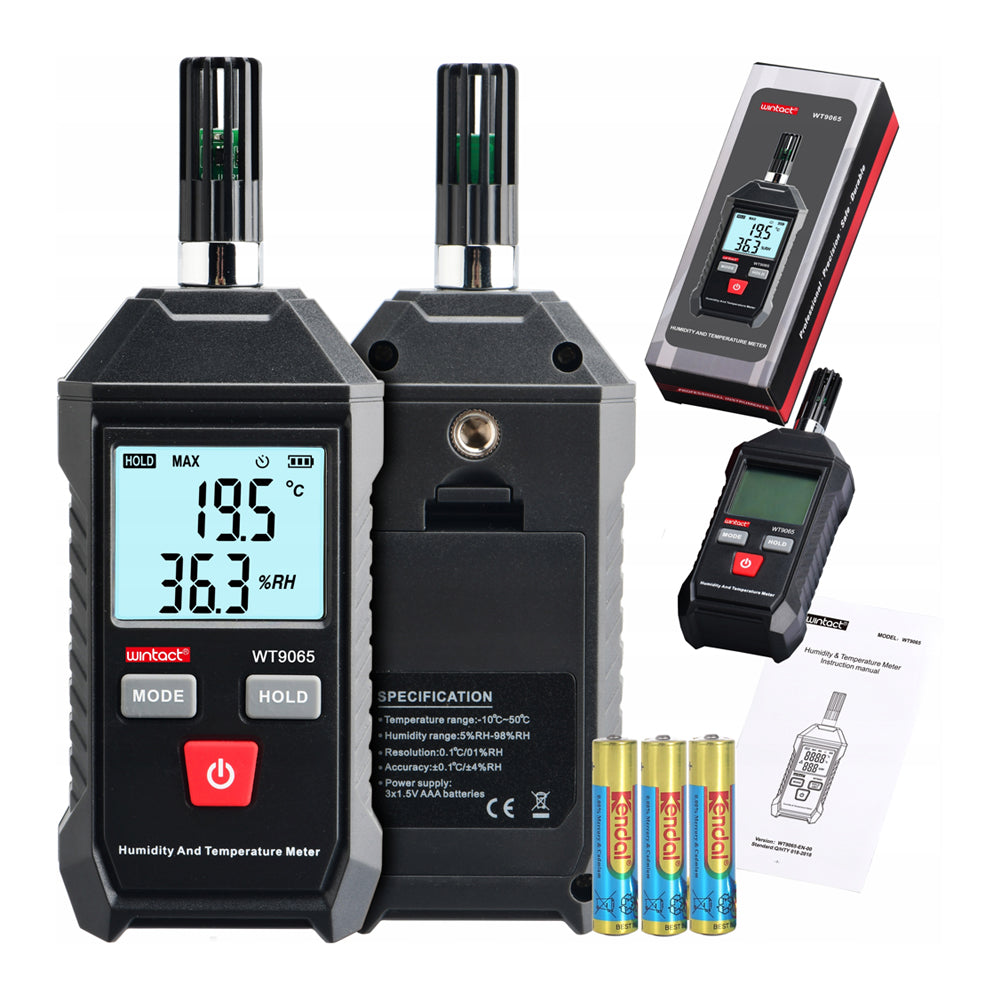 Wintact WT9065 Digital Humidity & Temperature Meter with LCD Backlight Display & Thermometer/Hygrometer Function | Industrial & Home Improvement Tools