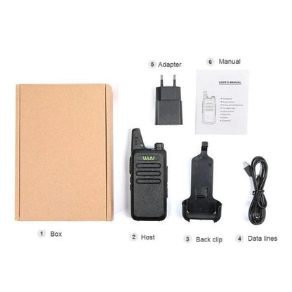[CLEARANCE] WLN KD-C1 Mini Walkie Talkie Portable Two Way Radio (PC Programmable) 5W 400-470Mhz UHF Transceiver and Receiver with 16 Channels | WLN KD-C1 WHITE