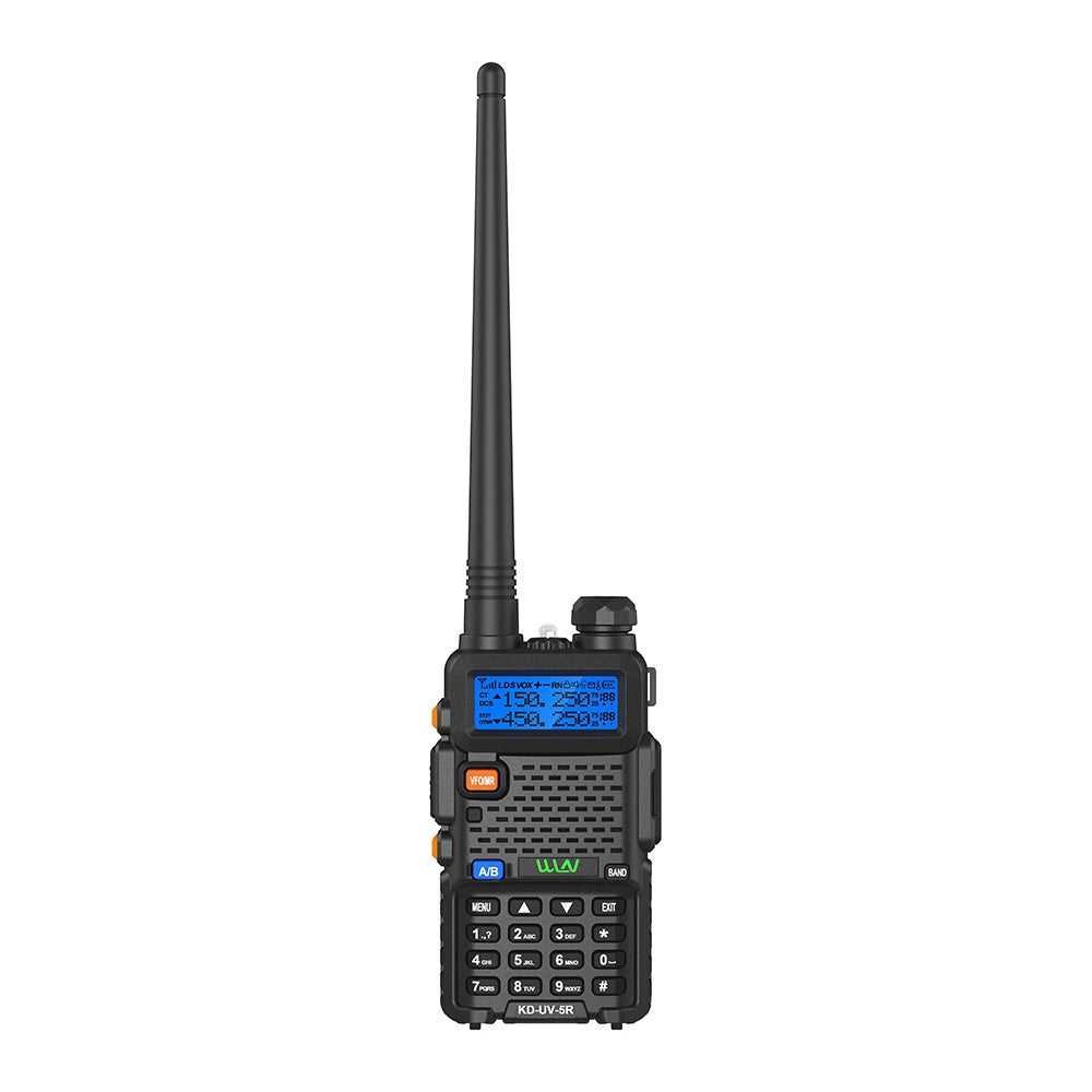 WLN KD-UV-5R Dual Band Walkie Talkie Portable Two Way Radio 5W UHF400 - 520MHz VHF136 - 174MHz UHF Transceiver and Receiver with 128 Channels, 5-10km Stable Talking Range, LED Flashlight with 1200mAh Battery