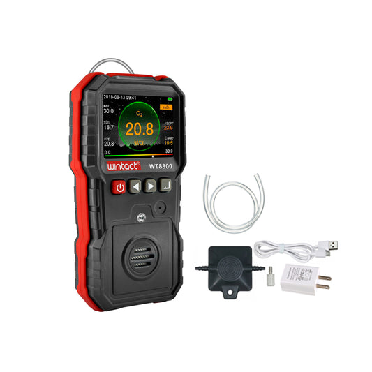 Wintact WT8800 Digital Oxygen Monitor Meter with Detachable Funnel Plate, Acrylic Siphon Tube, Colored LCD Monitor, and Micro USB Charger / Data Cable