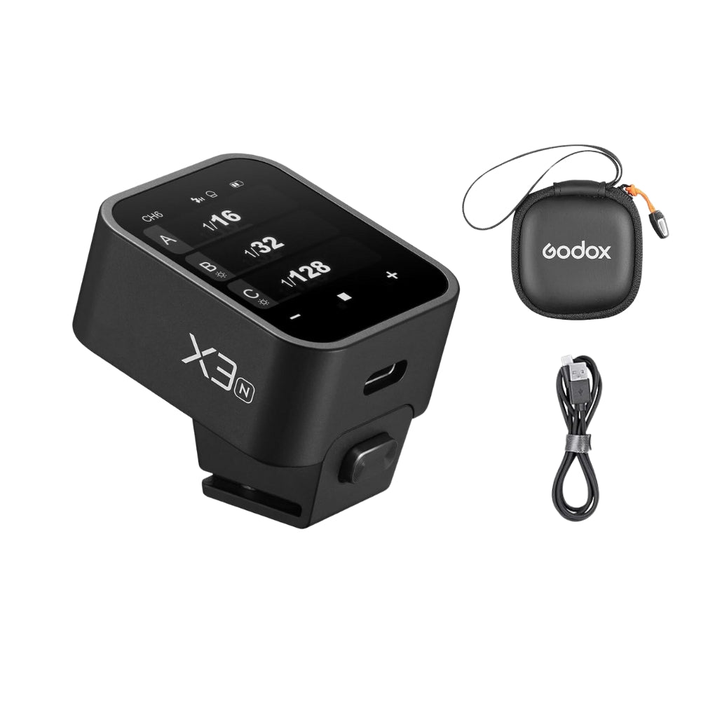 Godox X3 TTL 2.4G Wireless Flash Trigger for FUJIFILM Sony Canon Nikon Digital Cameras with OLED Touch Screen Display, Built-In Rechargeable Battery, USB C Fast Charging, 32 Channels, 99 IDs, 100m Long Range Transmitter for Photography