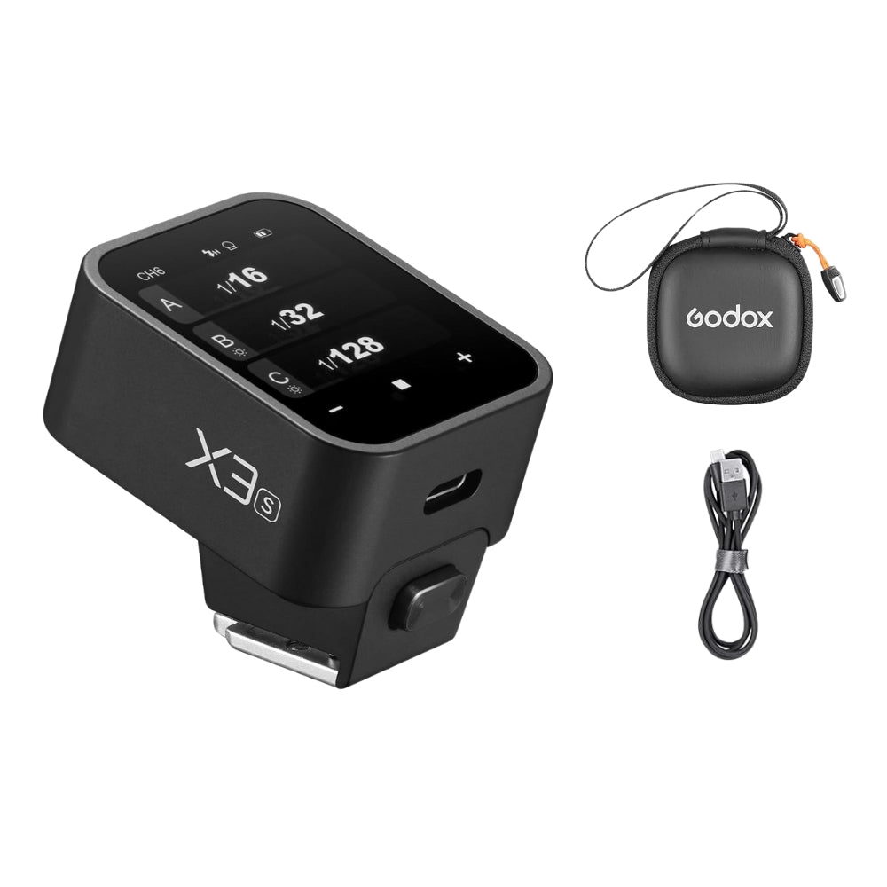 Godox X3 TTL 2.4G Wireless Flash Trigger for FUJIFILM Sony Canon Nikon Digital Cameras with OLED Touch Screen Display, Built-In Rechargeable Battery, USB C Fast Charging, 32 Channels, 99 IDs, 100m Long Range Transmitter for Photography