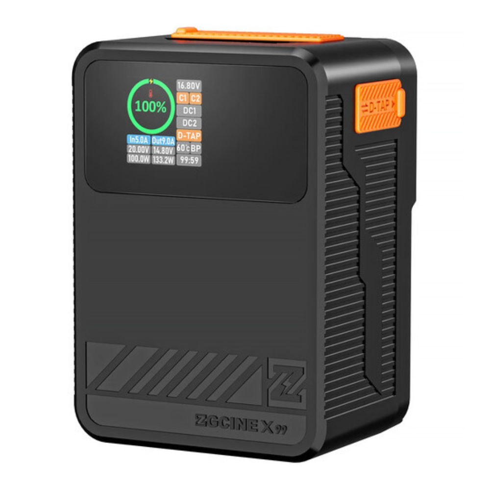 ZGCINE ZG-X160 156Wh / ZG-X99 99Wh / ZG-X50 52Wh 14.8V V-Mount Battery with Birectional Support, 100W PD USB-C Fast Charger, D-Tap, DC Output, 1.3" Color Status Display for Cameras, LED Lights, Monitors, Studio, Video & Content Creation