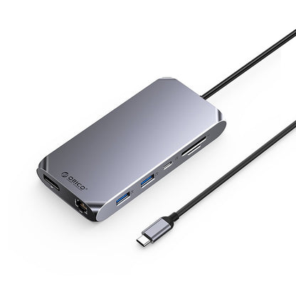 [CLEARANCE] ORICO 12-in-1 USB 3.1 Type C Multifunctional Docking Station with 5Gbps USB-C Input, 4K 60Hz, PD 100W, 5Gbps USB-A 3.1. USB-A 2.0, 4K 60Hz DP, 1000Mbps Ethernet, 3.5mm Audio Port, SD & TF Card Slot (Gray, Rose Gold, Silver) | XCR-X33