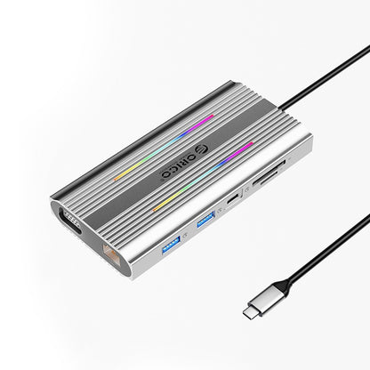 [CLEARANCE] ORICO 12-in-1 USB 3.1 Type C Multifunctional Docking Station with 5Gbps USB-C Input, 4K 30Hz, PD 100W, 5Gbps USB-A 3.1. USB-A 2.0, 1080p VGA, 1000Mbps Ethernet, 3.5mm Audio Port, SD & TF Card Slot (Gray, Rose Gold, Silver) | XDR-X22