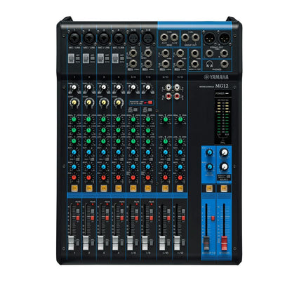 Yamaha MG12 Series 12-Channel Analog Console Mixer USB Audio Interface 12 In / 6 Out with 24 SPX Effects, 3 & 2-Band EQ Equalizer, D-PRE Mic Preamps, 48V Phantom Power for DJ, Audio Mixing, Studio & Recording | MG12 MG12X MG12XU MG12XUK