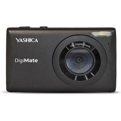YASHICA DigiMate Compact Digital Camera Point and Shoot CMOS Sensor 64 Megapixel F/3.2 35mm 4K 30fps Video, Built-in Flash, 18x Digital Zoom, 650mAh Battery, Max 128GB TF / MicroSD Card Ports, 2.7" TFT Screen Display | Black, Green, White