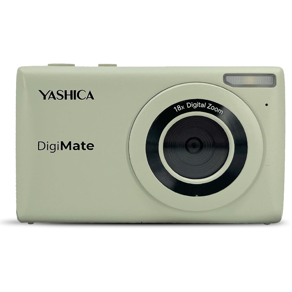 YASHICA DigiMate Compact Digital Camera Point and Shoot CMOS Sensor 64 Megapixel F/3.2 35mm 4K 30fps Video, Built-in Flash, 18x Digital Zoom, 650mAh Battery, Max 128GB TF / MicroSD Card Ports, 2.7" TFT Screen Display | Black, Green, White