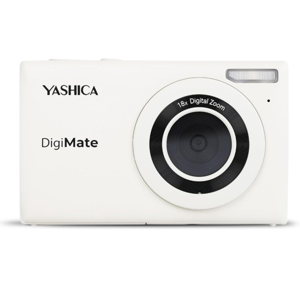 YASHICA DigiMate Compact Digital Camera Point and Shoot CMOS Sensor 64 Megapixel F/3.2 35mm 4K 30fps Video, Built-in Flash, 18x Digital Zoom, 650mAh Battery, Max 128GB TF / MicroSD Card Ports, 2.7" TFT Screen Display | Black, Green, White