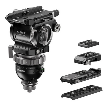YC ONION PINETA PEAK Heavy Duty Video Tripod w/ CEDAR CB7 / FH7S Fluid Head, 75mm COCONUT Bowl Head, FEISO Release System, Low Shooting Angle Up to 82°, 1/4" & 3/8" Screw for Professional Video Production Tripod Mirrorless & Cinema Camera