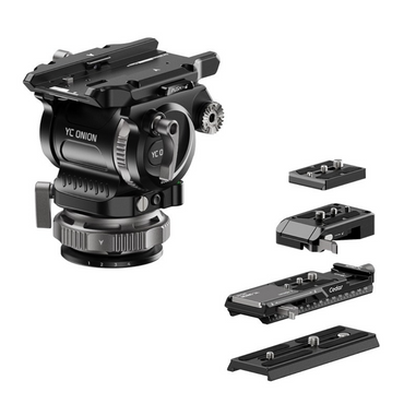 YC ONION PINETA PEAK Heavy Duty Video Tripod w/ CEDAR CB7 / FH7S Fluid Head, 75mm COCONUT Bowl Head, FEISO Release System, Low Shooting Angle Up to 82°, 1/4" & 3/8" Screw for Professional Video Production Tripod Mirrorless & Cinema Camera