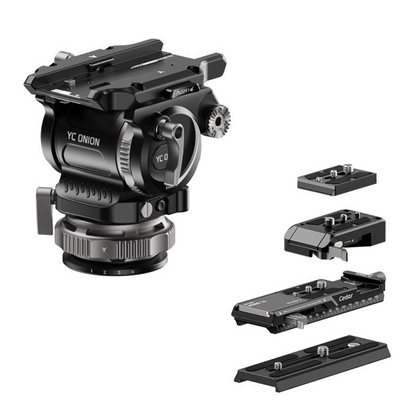 YC ONION PINETA PEAK Heavy Duty Video Tripod w/ CEDAR CB7 / FH7S Fluid Head, 75mm COCONUT Bowl Head, FEISO Release System, Low Shooting Angle Up to 82°, 1/4" & 3/8" Screw for Professional Video Production Tripod Mirrorless & Cinema Camera