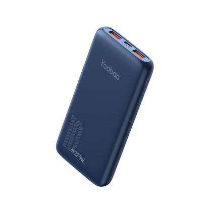 [CLEARANCE] Yoobao 1DQ 10000mAh Slim Power Bank 22.5W Super Fast Charge with USB 4.5 Type C Charging Cable, Dual Output Charging, Self Control Protector (Blue)