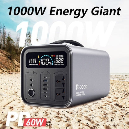 [CLEARANCE] Yoobao EN1000S 1000W 280800mAh Portable Powerbank Station PD60W Power Delivery Two-Way Fast Charging USB Type C with 220V AC Output for Emergency and Outdoor Activities