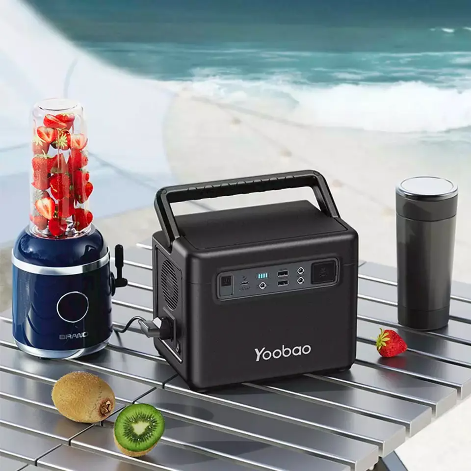Yoobao EN300Q 300W Portable Power Station Powerbank 307Wh Backup and Car Jump starter Pure Sine Wave with Type C Port and Flashlight (Black)