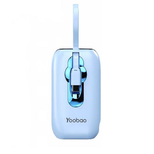 Yoobao Lk11 10000mAh 22.5W Fast Charge Power Bank with LED Display Built-In Type C & Lightning Charging Cable for Phone, Tablet, Camera, iPhone, Android Smartphone, etc. - Blue | Powerbank