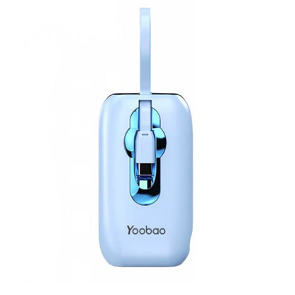 [CLEARANCE] Yoobao Lk11 10000mAh 22.5W Fast Charge Power Bank with LED Display Built-In Type C & Lightning Charging Cable for Phone, Tablet, Camera, iPhone, Android Smartphone, etc. - Blue | Powerbank
