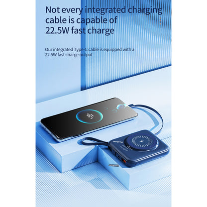 Yoobao W1 10000mAh 22.5W+PD20W Power Bank Built-In Magnetic Fast Charging with USB Type C/ Lightning/ Micro Cable, LED Display and Stand Function for Phone, Tablet, Camera, iPhone, Android Smartphone - Blue, Green | Powerbank