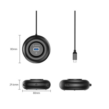 [CLEARANCE] ORICO 4-IN-1 USB HUB 5GBPS (0.3M,1.8M) Type-C Cable with 1x USB 3.0 & 3x USB 2.0 Ports | Windows, Linux & macOS Support | for PCs, Computer Desktops & Laptops | USB Hubs & Docking Stations | YX3-C2