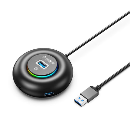 [CLEARANCE] ORICO 4-IN-1 USB HUB 5GBPS RGB (0.3M,1.8M) USB-A Cable with 3.5mm Audio/Microphone Output & 3-Port USB 3.0 | Windows, Linux & macOS Support | for PCs, Computer Desktops & Laptops | USB Hubs & Docking Stations | YXR4-U3