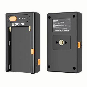 ZGCINE NPF-02 NP-F Multi-Function Battery Charger & Power Adapter for Sony NP-F550/750/970 Batteries with USB-C PD 25W Input/Output, Dual DC 8V/12V Barrel Outputs and LED Status Display for Photography and Videography