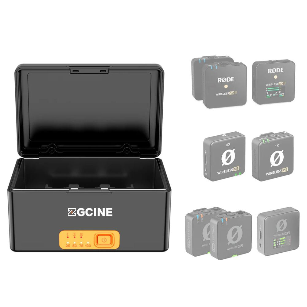ZGCINE ZG-R30Pro Portable Charging Case with 3,400mAh Battery, USB-C PD Input/Output, Charges 3 Rode Wireless GO I/II, Reverse Charging Power Bank with Over-Charge Protection for Mobile Phones, Rode Microphones, DJI OSMO and GoPro
