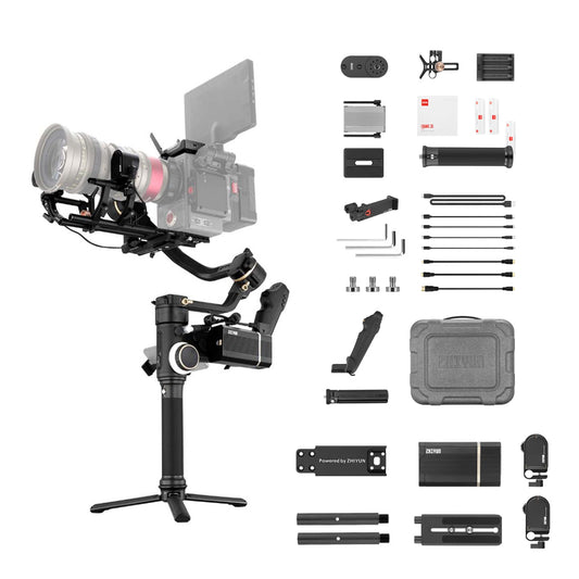 Zhiyun Crane 3S Camera 3-Axis Handheld Gimbal Stabilizer for DSLR, Mirrorless, and Cine Camera with 6.5kg Payload Capacity, 55° Angled Roll Axis, Extendable Arm, Modular Handle Grip & Tripod